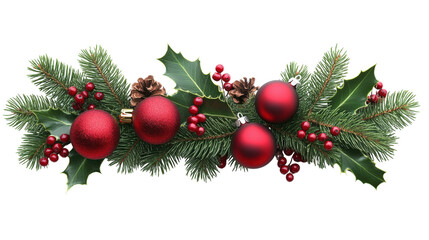 A red and green Christmas tree with red and green balls on it