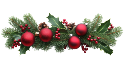 A red and green Christmas tree with red and green balls on it