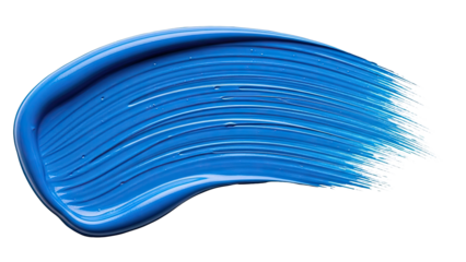 Vibrant Blue Paint Stroke Isolated on White Background.