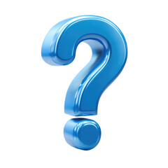 Naklejka premium 3D rendered, vibrant blue question mark