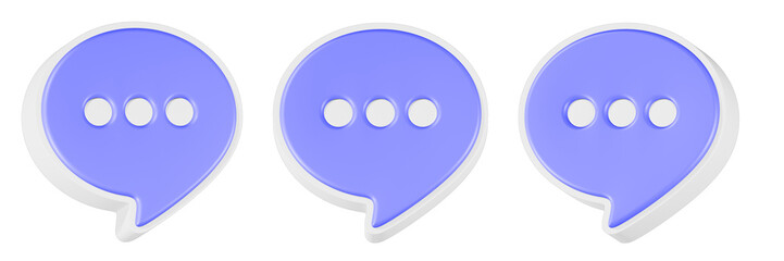 chat talk icon 3d render blue color