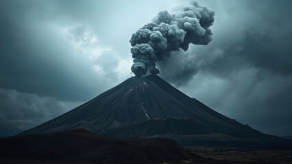 Dramatic volcanic eruption scene showcasing nature's raw power and geological
