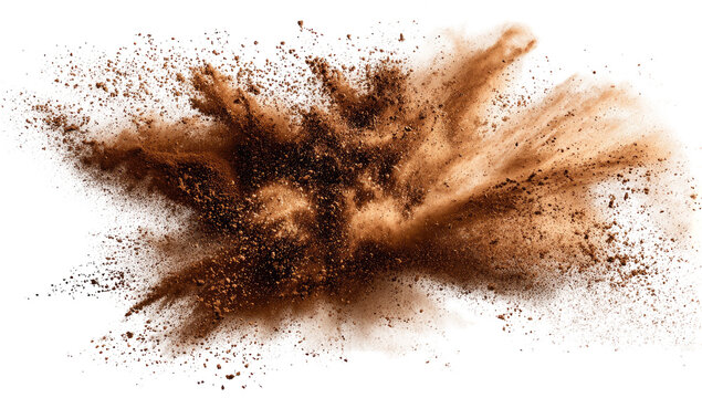 Abstract explosion of brown and beige, textured and splatter-like