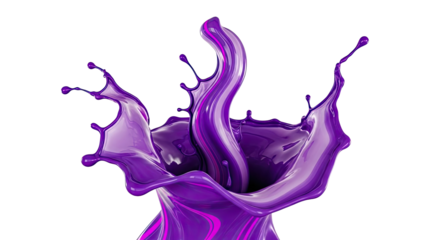 Dynamic purple liquid splash creating an elegant crown shape.