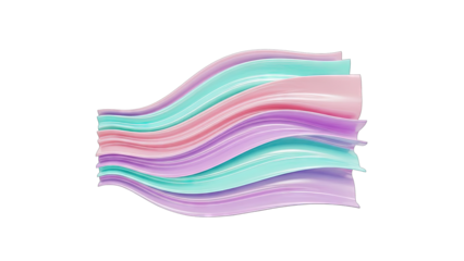 Abstract Colorful Wavy Layers on White Background