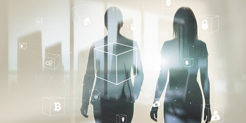 Financial data analytics dashboard with charts and graphs on digital screen