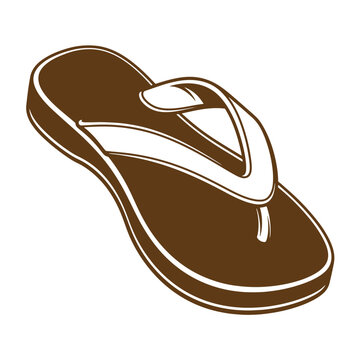 Vintage Brown flip flop shoe isolated on white background for summer vacation and beach activities