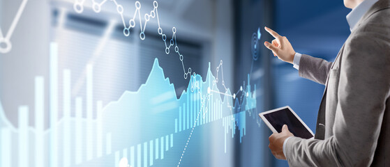 Abstract financial chart. Investment trading financial analysing forex currency economy growth