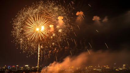 fireworks in the night sky