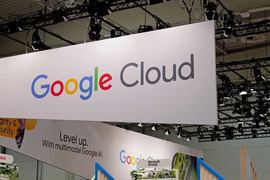 Hannover, Germany - April 3, 2025: Google Cloud  logo in Hannover - Google cloud Platform is a suite of cloud computing services offered by Google that provides a series of modular cloud services