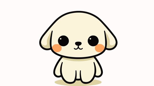 the sitting dog blinks and the head moves slightly