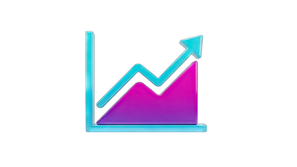 Growing Chart Icon on White Background