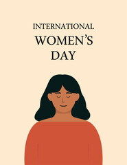 International Women's Day. Poster for congratulations.