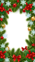 christmas wreath with red ribbon and holly