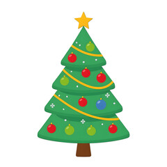 christmas tree isolated on white