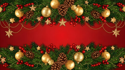 christmas background with red balls
