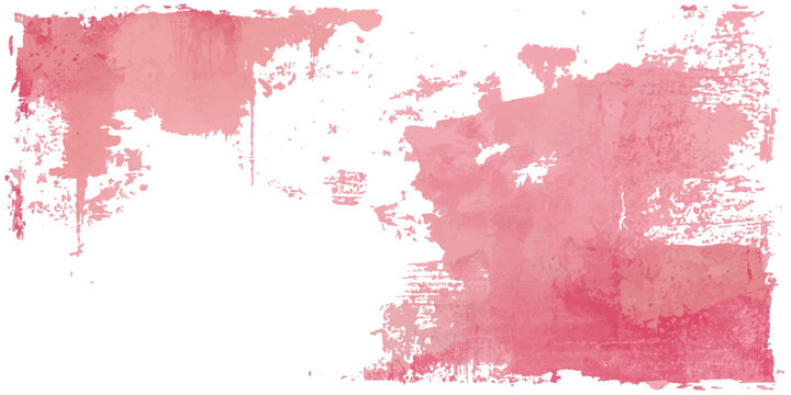 Abstract watercolor red paint background with artistic brush strokes and pink ink splatters creates a grunge texture design featuring colorful blood stains and artistic vector illustration spots