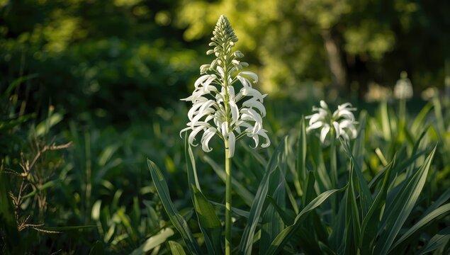 Jimson Weed in park setting, summer bloom highlighting landscaping and plant care, with focus on herb use