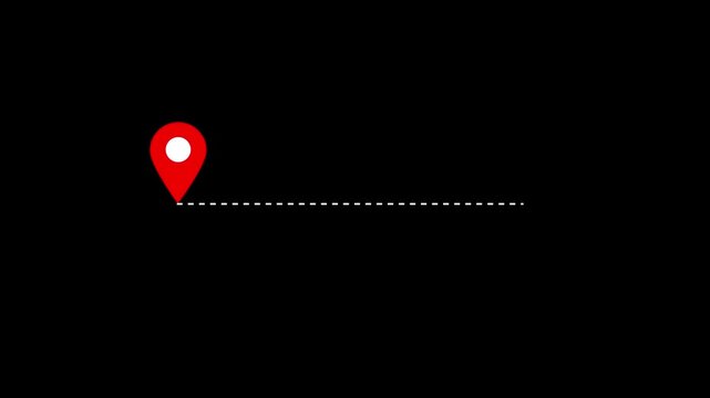 Distance from one place to another is one kilometer. location icon, 90 km distance icon