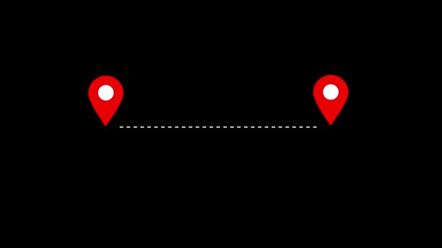Distance from one place to another is one kilometer. location icon, 400 km distance icon