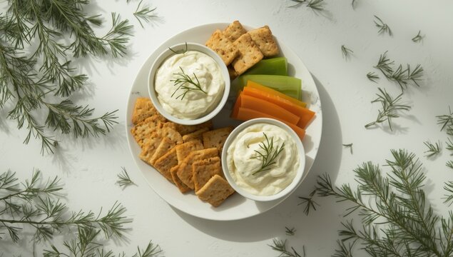 Creamy dill sauce displayed against a white background, ideal for food styling or menu design