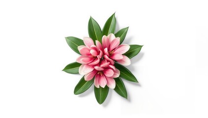 Magnolia flowers on a clean white backdrop, ideal for editorial header backgrounds