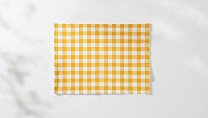 Yellow and white Scotch-patterned placemat serving as a background for design or presentation purposes, Earth Day