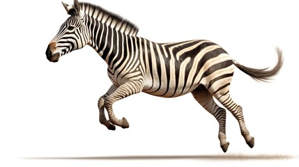 Graceful Striped Equid in Full Gallop Across Open Savanna Under Bright Daylight