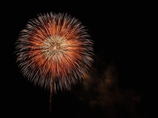 Festive fireworks in the night sky with place for text