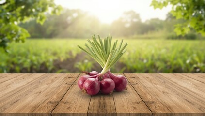 Onions freshly dug from the soil displayed on a farming table, highlighting harvest and farm-to-market flow