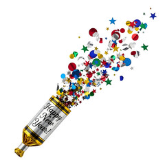 New Year Celebration Popper isolated on transparent background