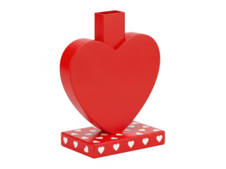 Red heart with down arrow isolated on transparent background