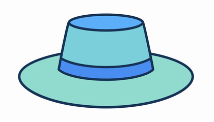 Vibrant blue-green bucket hat illustration, a modern and casual headwear accessory. Perfect for summer fashion, sun protection, and outdoor activities, adding a touch of relaxed style