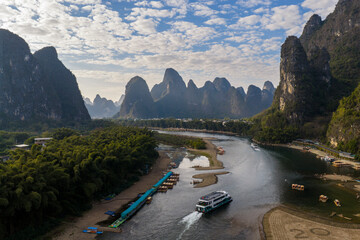 Landscape of Guilin, Li River in Yangshuo,