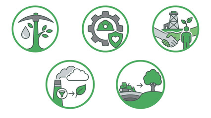 Environmental protection in mining operations and community relations, Safety and construction in mining, and land reclamation efforts