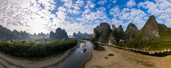 Landscape of Guilin, Li River in Yangshuo,
