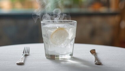 Clear glass of water placed on surface, illustrating hydration and purity, World Water Day
