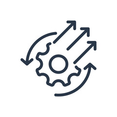 Process Automation Optimization Icon. Gear, Efficiency, Workflow