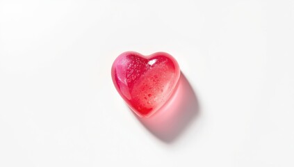 Colorful jelly heart against a white backdrop, ideal for layout and visual appeal