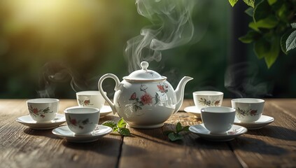 Tea pot used in traditional brewing, heat retention and ease of pouring