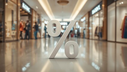 Abstract view of a shopping and finance sign in a modern alley setting, serving as a UI backdrop, World Shopping Day