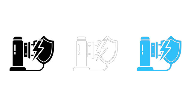 Lightning protection device icon diverting energy safely