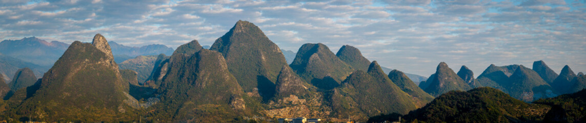 The Mountain Landscape in Yangshuo at Guilin