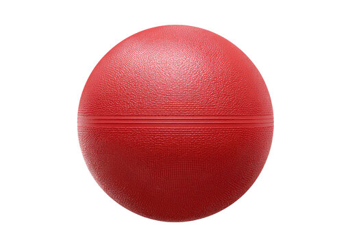 A solid, round, red ball with a slight texture
