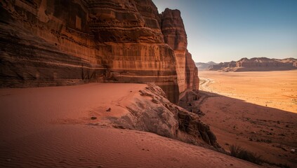 Khazali Siq rock formation in Wadi Rum desert, highlighting geological erosion processes