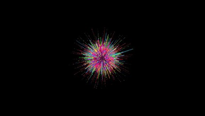 Fototapeta premium Brightly colored pixel art scene on a black background with lively hues digital energy, ideal for UI backdrops