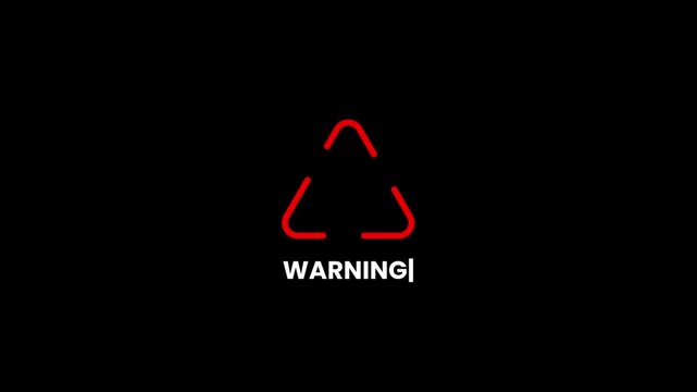 Connectivity warning icon digital animation isolated on black background