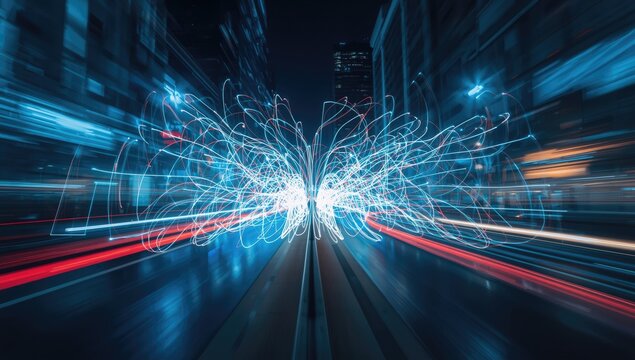 Colorful neon light designs, serving as a vibrant UI backdrop for digital interfaces, Earth Day - Powered by Adobe