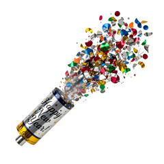 New Year Celebration Popper isolated on transparent background