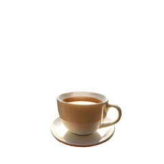 Obraz premium A cup of tea on a saucer, in soft light